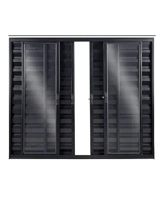 Janela Veneziana 6 Folhas Alumínio Preto| Linha Soft