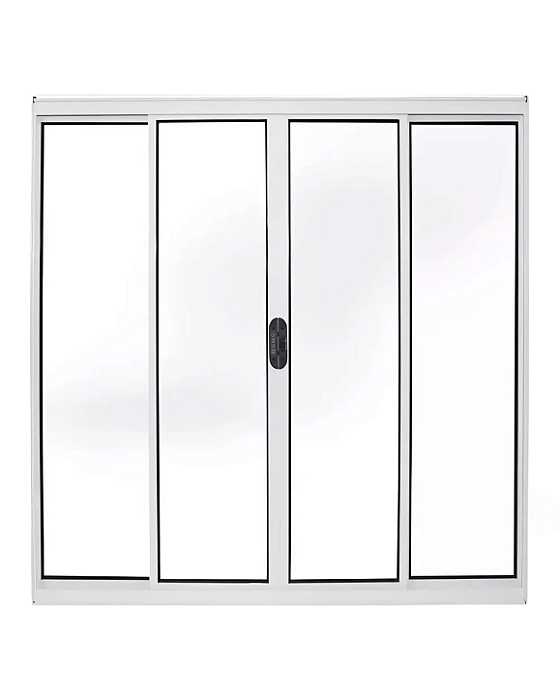 Janela Vitrô de Correr 4 Folhas Alumínio Branco | Linha Soft