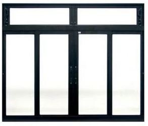 Janela Vitro de Correr 4 Folhas com Bandeira | Alumínio Preto, Linha Modular