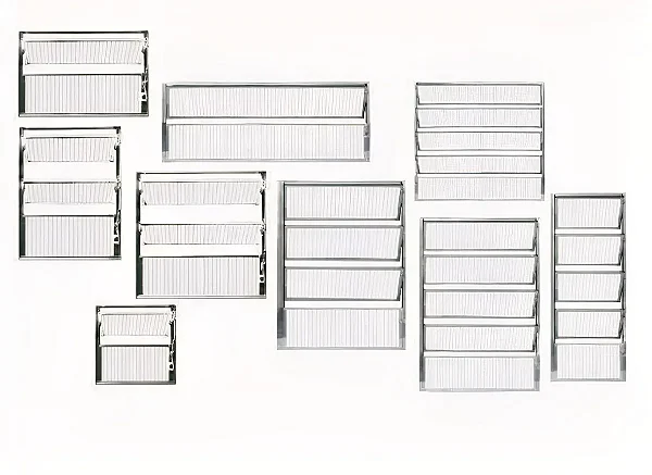 Vitro Basculante em Alumínio Brilhante | 1 Seção com Vidro Jateado