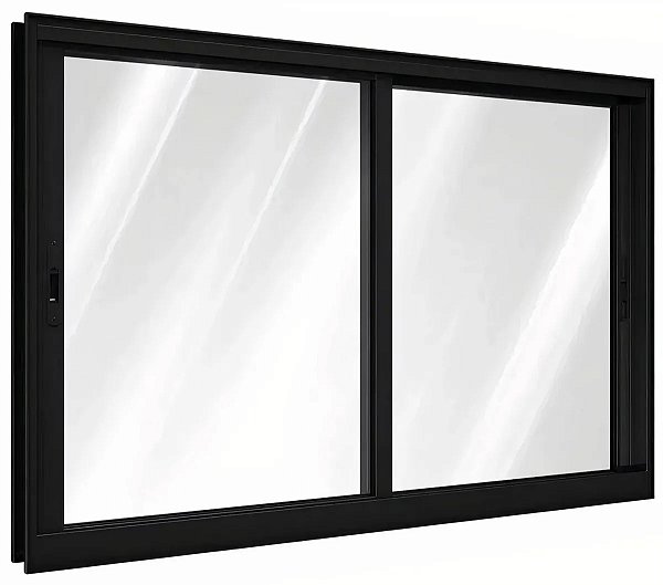 Janela Vitro de Correr 2 Folhas em Alumínio Preto | Linha Premium