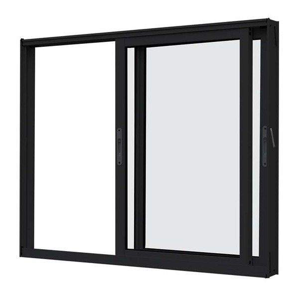 Janela Vitro de Correr 2 Folhas Móveis em Alumínio Preto | Linha Premium
