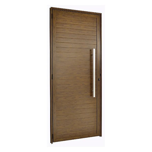 Porta Lambril Alumínio Cerejeira com Puxador 80 cm e Fechadura Rolete | Linha 25 Premium