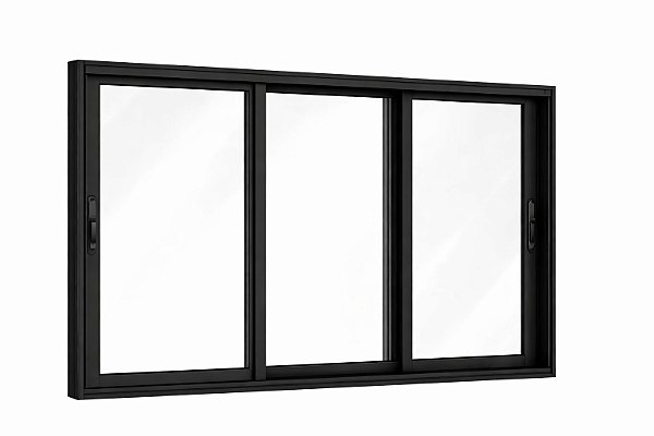 Janela Vitro 3 Folhas Móveis em Alumínio Preto| Linha Premium