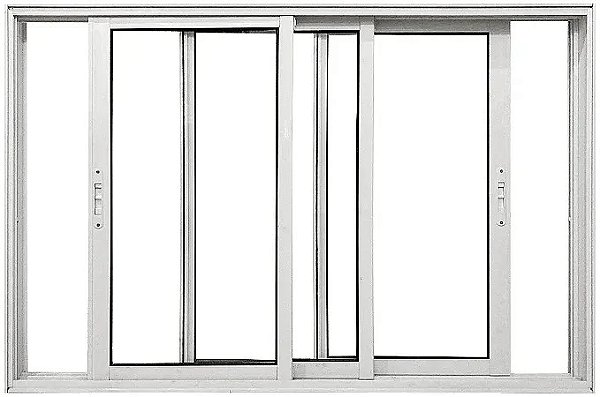 Janela Vitro 3 Folhas Móveis em Alumínio Branco| Linha Premium