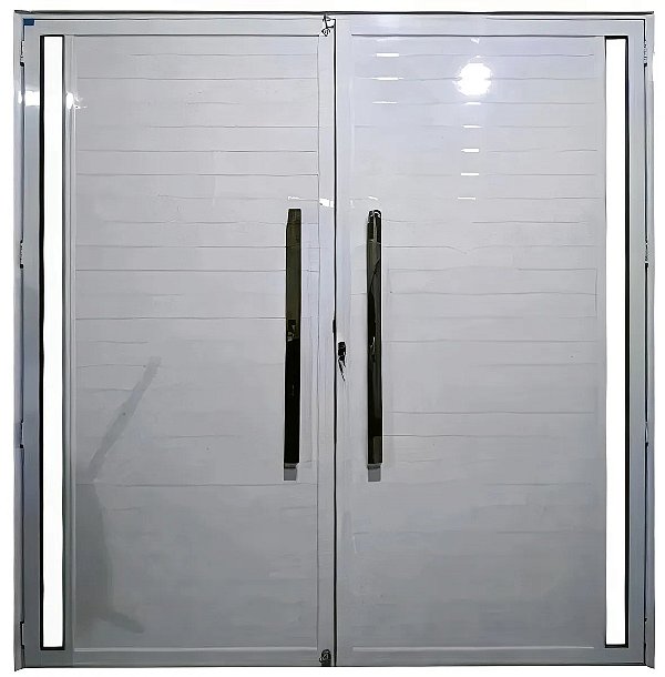 Porta Lambril 2 Folhas de Abrir com Visor e Puxador 80cm | Alumínio Branco Linha Premium