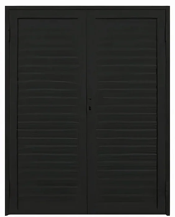 Porta Central de Abrir 2 Folhas Lambril em Alumínio Preto | Linha 25 Premium – Design Moderno e Alta Resistência
