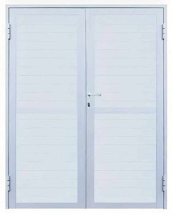 Porta Central de Abrir 2 Folhas Lambril em Alumínio Branco | Linha 25 Premium – Design Elegante e Alta Durabilidade