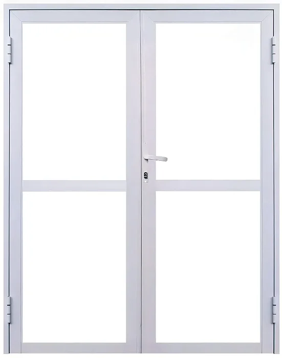 Porta Central de Abrir 2 Folhas em Alumínio Branco | Linha 25 – Design Moderno e Alta Durabilidade