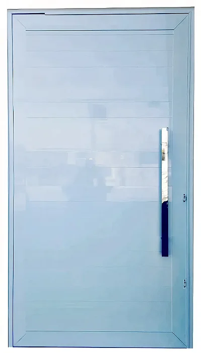 Porta Pivotante Lambril com Puxador 80cm | Duas Fechaduras, Alumínio Branco Linha 30