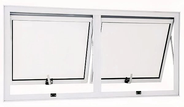 Vitro Maxim-Ar 2 Seções em Alumínio Branco | Linha 25 com Vidro Jateado