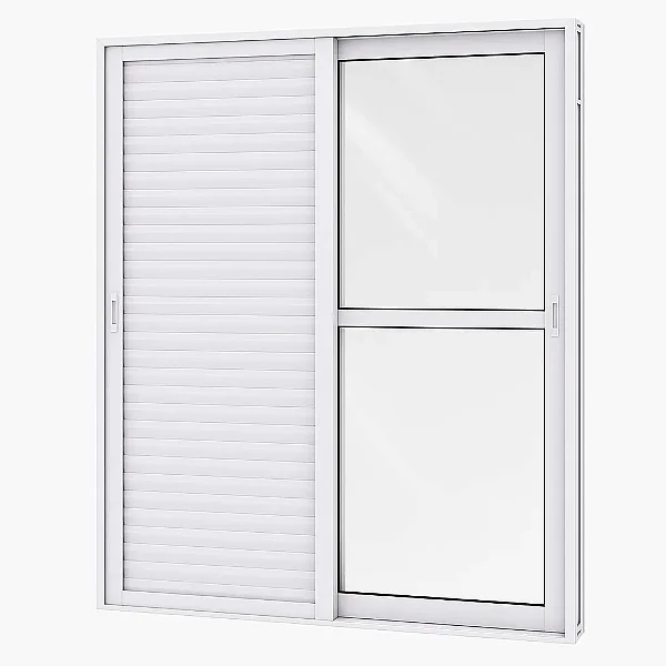 Porta Balcão de Alumínio Branco Premium | 3 Folhas Móveis com Vidro Liso 3mm