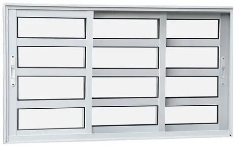 Janela Vitro Travessa 3 Folhas em Alumínio Branco | Linha 25 Premium
