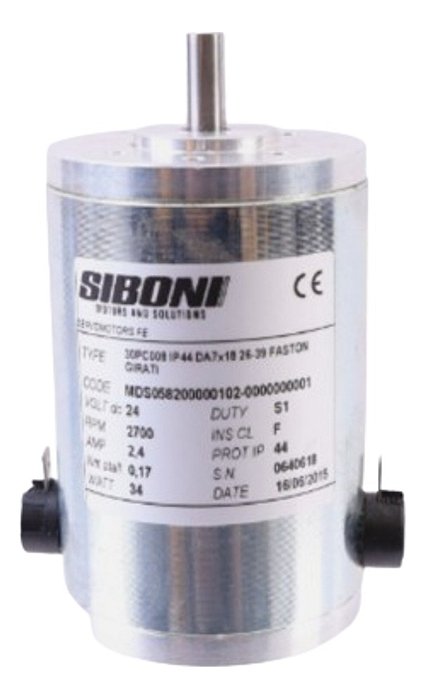 Siboni 30pc008 Da7x18 26-39 Faston  Motor Dc 24 Vdc 2700 Rpm