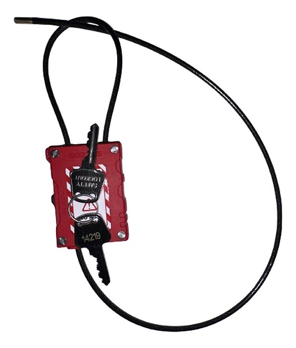 Cadeado Bloqueio Loto Lockout Nr12 Bdlg81-4mm Cabo Revestido