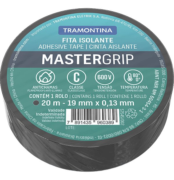 Fita Isolante Classe C 0,13 X 19 Mm Tramontina Preta 20 M