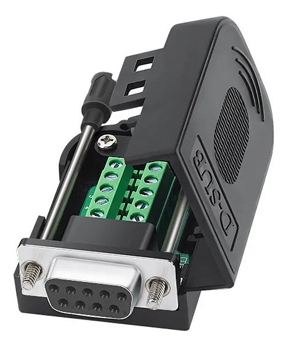 Conector Db9 Macho Com Borne P/ Cabo Serial Ihm E Clp Rs232