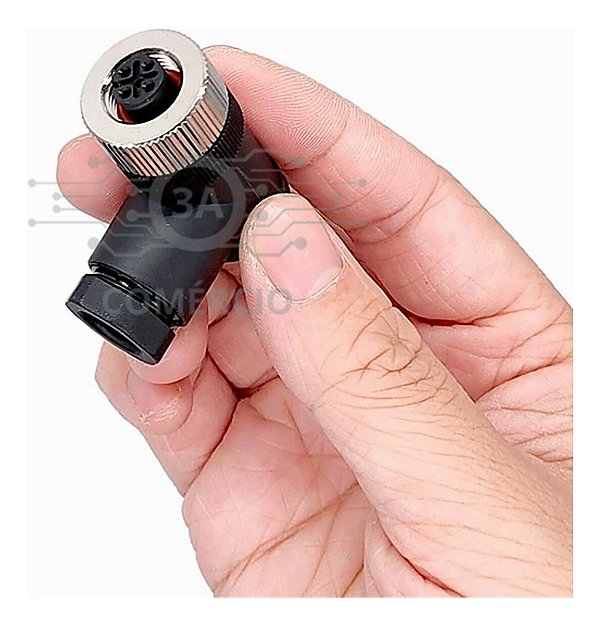 Conector Para Sensor M12 4 Pinos Fêmea 90° Pg7 Com