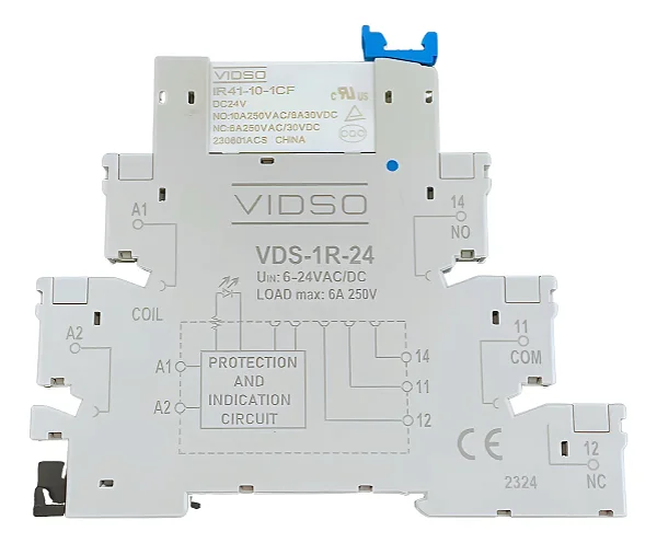 Relé Acoplador Interface Slim 24vcc Ca 6a 1naf Com Nota 24V