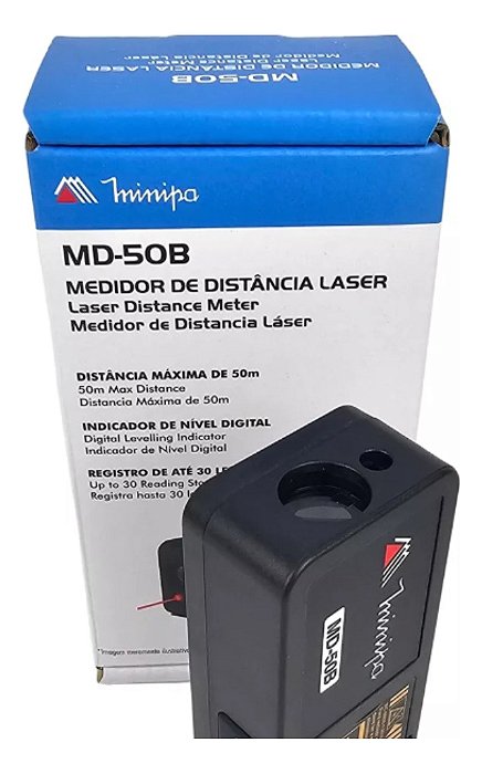Medidor De Distância Trena Laser Até 50 Metros Minipa Md-50b
