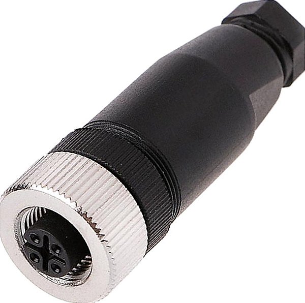 Conector Para Sensor M12 4 Pinos Fêmea Reto Pg7 Novo Com Nf