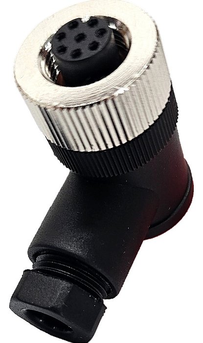 Conector Para Sensor M12 8 Pinos Fêmea 90° Pg7 Novo Com Nf
