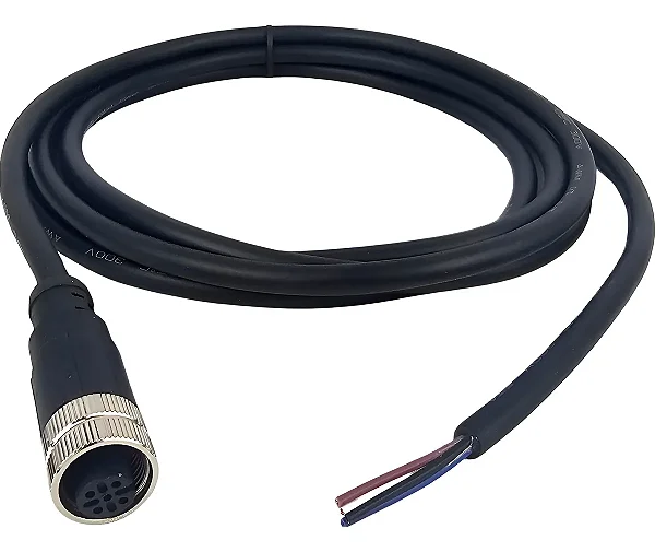 Conector Sensor M12 5 Pinos Fêmea Reto Com Cabo 2 Metros