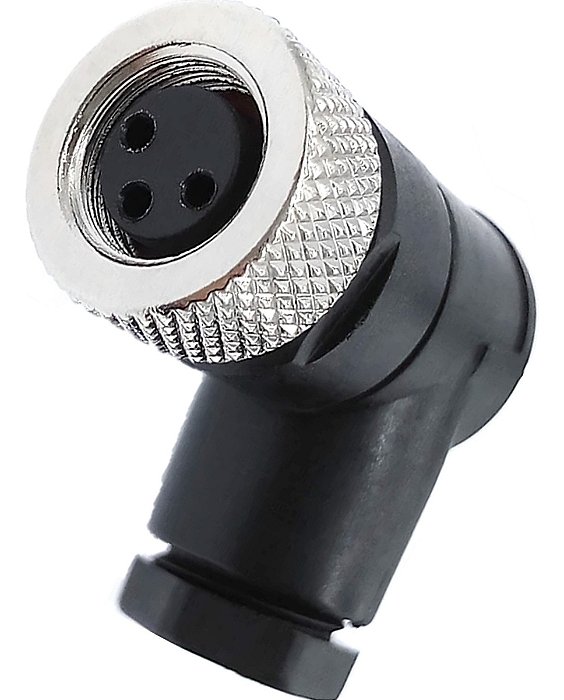 Conector Para Sensor M8 3 Pinos Fêmea 90° Novo Com Nota