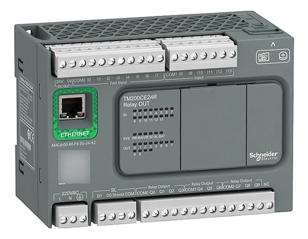 Clp Schneider Tm200ce24r 24e/s 110/220vac Modbus Ethernet