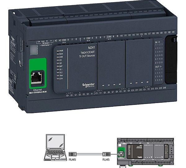 Clp Schneider Modicon M241 Tm241ce40t 40e/s Modbus Ethernet