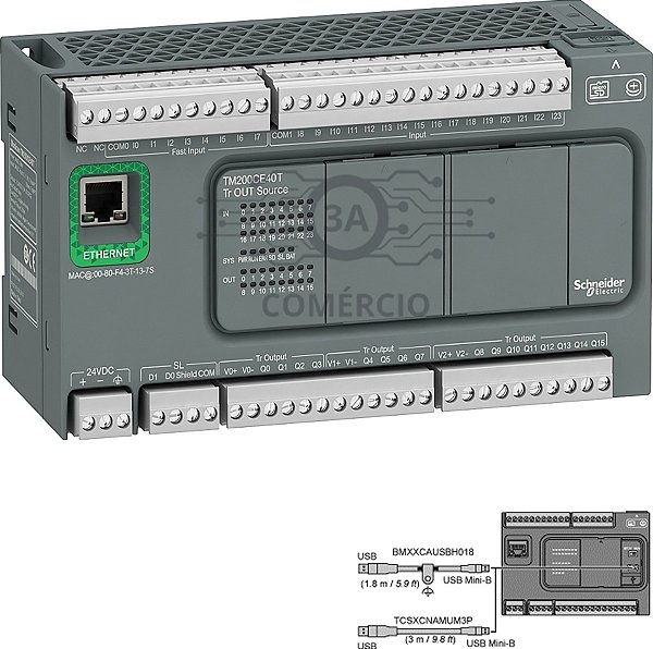 Clp Schneider Tm200ce40t 40e/s 24 Vdc Modbus Ethernet Ascii