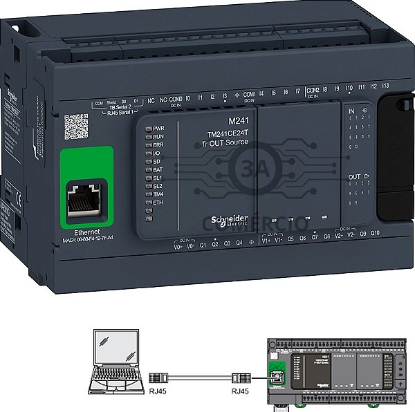 Clp Schneider Modicon M241 Tm241ce24t 24e/s Modbus Ethernet