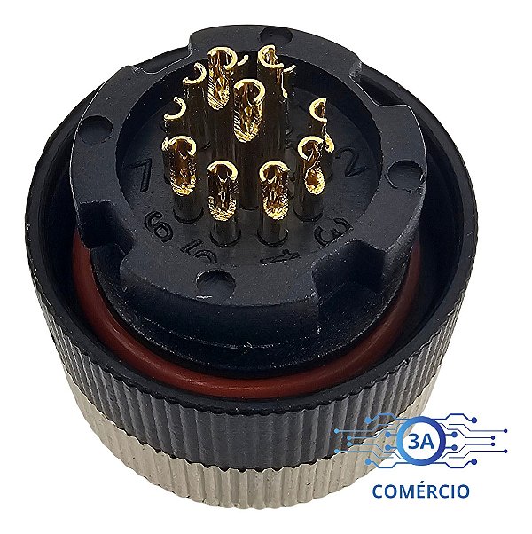 Conector Para Sensor M12 12 Pinos Macho Reto Pg7 Novo Com Nf