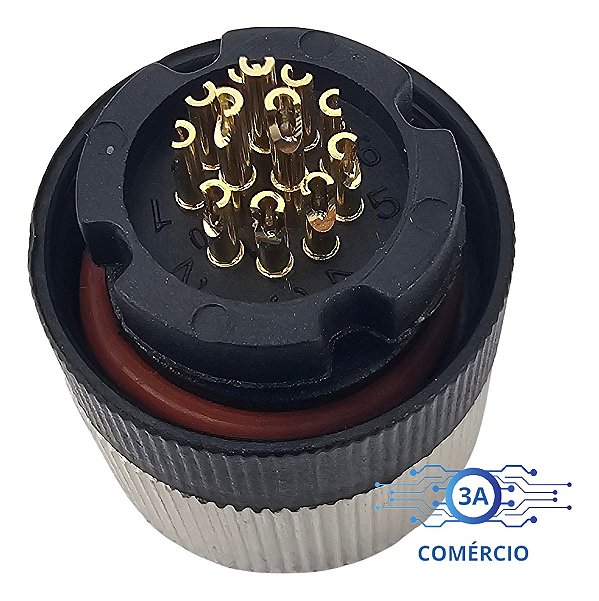 Conector Para Sensor M12 12 Pinos Fêmea 90° Pg7 Novo Com Nf