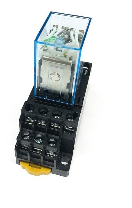 Relé 220v 4na + 4nf 3a My4n-j Ac220 + Base Din Omron