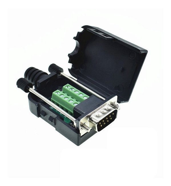 Conector Db9 Macho Com Borne P/ Cabo Serial Ihm E Clp Rs232