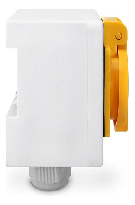 Tomada Caixa Sobrepor Trilho Din 2p+t 10a 20a Tampa Quadro Cor Amarelo