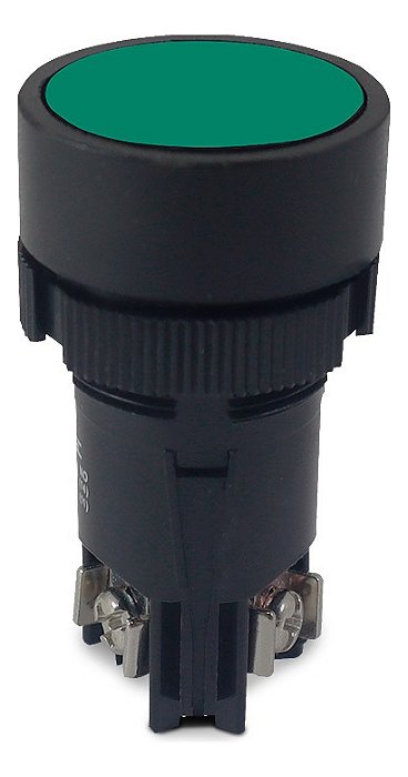 Botão De Impulso Monobloco 1 Contato Reversível Verde