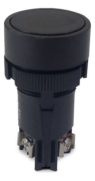 Botão De Impulso Monobloco 1 Contato Reversível Preto