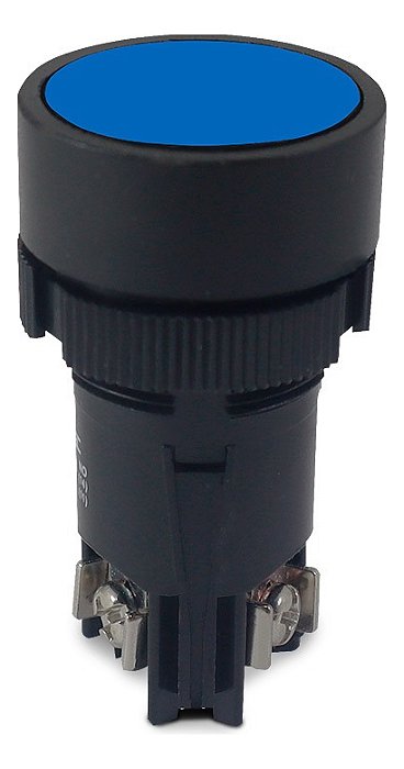 Botão De Impulso Monobloco 1 Contato Reversível Azul