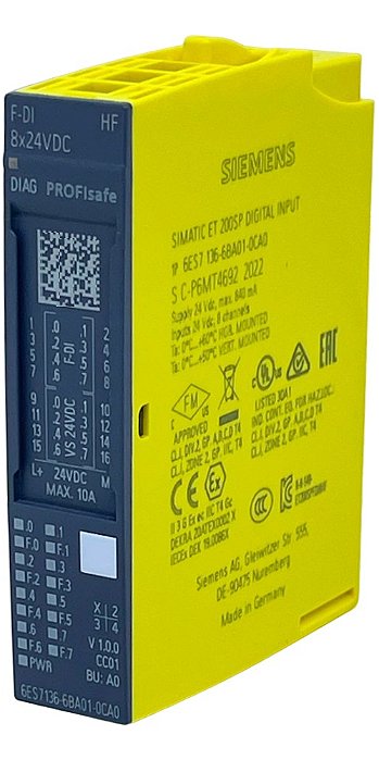 Simatic Et 200sp 6es7 136-6ba01-0ca0 Profisafe Siemens F-di8