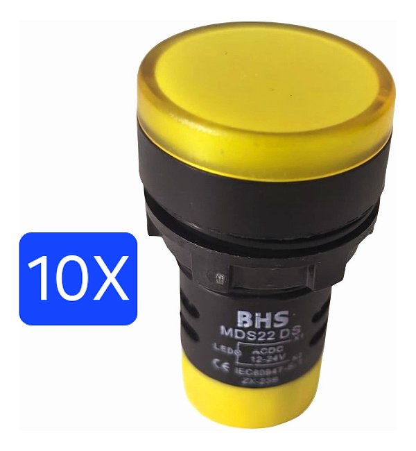 Kit 10 Pçs Sinaleiro Led 22mm Modelo Mds22ds Bhs 110v/220vac