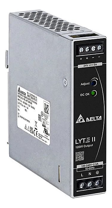 Fonte Chaveada Delta 90-264vac Mono 24vdc Potência 120w (5a)