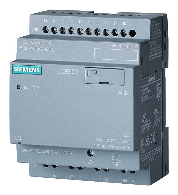 6ed1 052-2cc08-0ba1 Siemens Logo! 8 24ceo 24v 8di (4ai)/4dq