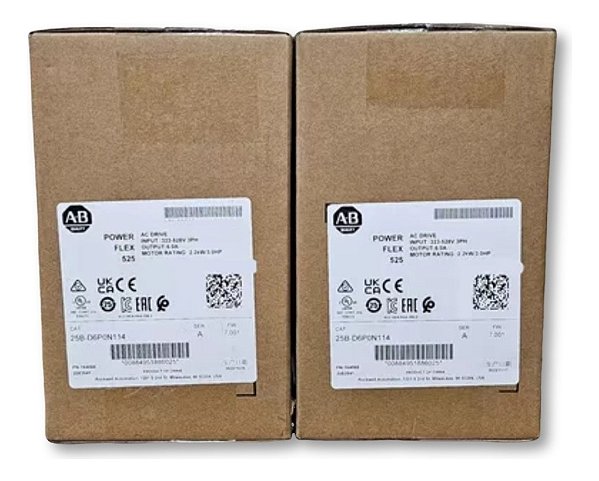 25b D6p0n114 Allen-bradley 3cv / 380v Powerflex 525 Novo