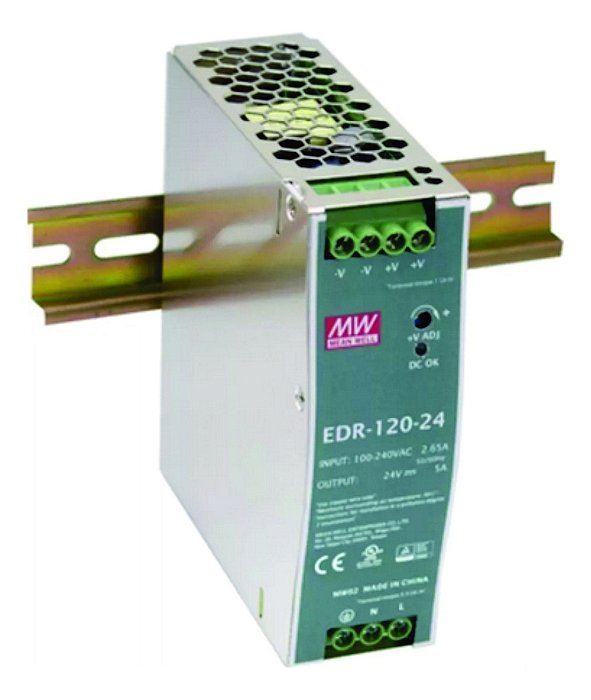 Fonte Chav. Meanwell 24v/5a P/trilho 100/240v Dr-120-24 Mw
