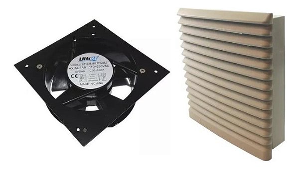 Kit Micro Ventilador + 1 Veneziana 172x172x51mm
