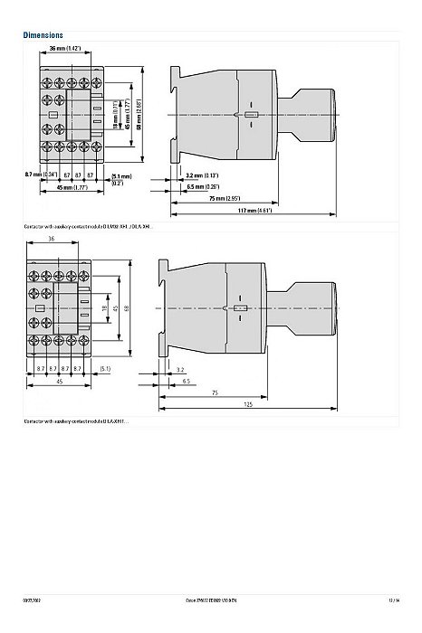 Contator Tripolar 12a Dilm12-10(220v50/60hz) Eaton 276837 220v