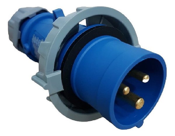 Plug Industrial Macho 16a 2p+t 200/250v Ip67 9h - Soprano Cor Azul-escuro