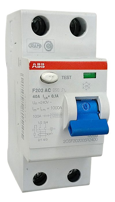 Interruptor Diferencial Bipolar Abb F202 Ac 40/0,1a
